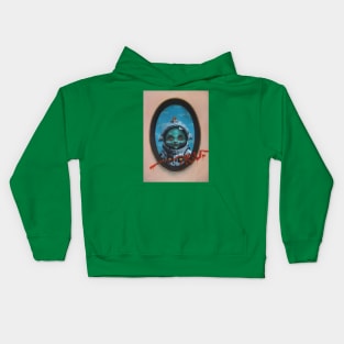 Adorable Alien Invasion | ICU Vandalized Graffiti Street Art. Green Goblin Martian. Awakening. Sky Diving Kids Hoodie